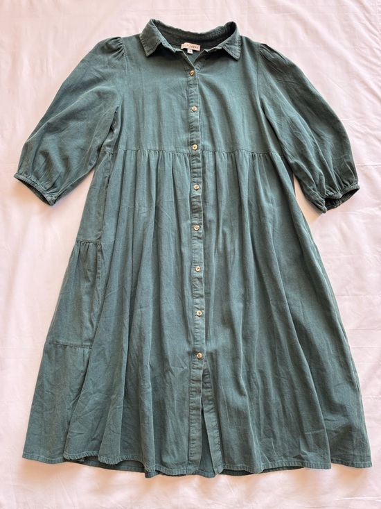 Baltic Born Dresses & Skirts - Baltic Born Women’s Midi Dress Green Button Down Cottagecore M